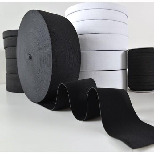 4 Meters / lot white black elastic band garment pants waist thicken rubber band elastic belt DIY clothes trousers accessory T997