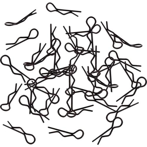 50 PCS RC Car Black Metal Bodyshell Clips Pins R Shape for Traxxas TRX4 1/10 RC Buggy RC Rock Crawler Vehicle Models