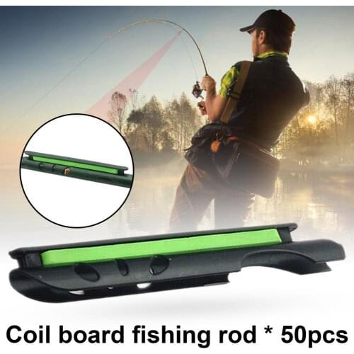 50Pcs Fishing Coiling Plate Fishing Retaining Rod Line Board Convenient Minimalistic Plastic Winding Board Fishing Rod
