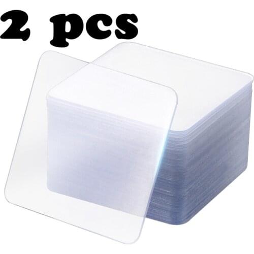 6x6 Cm 2pcs Powerful Nano Seamless Double-sided Stickers Free Punching Double-sided Adhesive Reusable Waterproof Tape