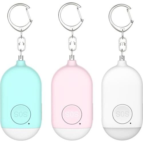 120dB Personal Self Defense Keychain for Girls Women Elderly Child Shocker Scream Alarm Security Protection Alert Rechargeable