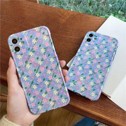 Retro summer bloom Flowers Floral cute Phone case for iPhone 11 Pro Max X XS Max XR case silicone cover for iPhone 7 8 Plus Case