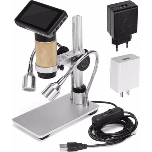 Digital Microscope Camera ADSM201 HDMI Microscope 3MP 1080 for PCB Repair Tool US110V/EU220V Double Lights UV Filter Metal Stand