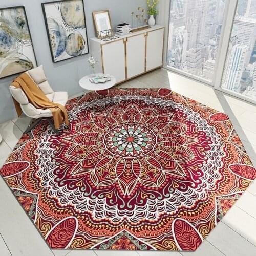 Decorative Carpet Non Slip Bohemian Retro Carpet Rug For Living Room Turkey Printed Persian Carpet Bedroom Irregular Shape Rug