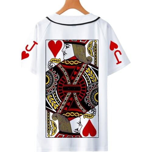 Novelty Poker Baseball T Shirt 3D Men/women Summer Short T-shirt Male Clothes Boys/girls Short Sleeve Cool Tshirts Cotton