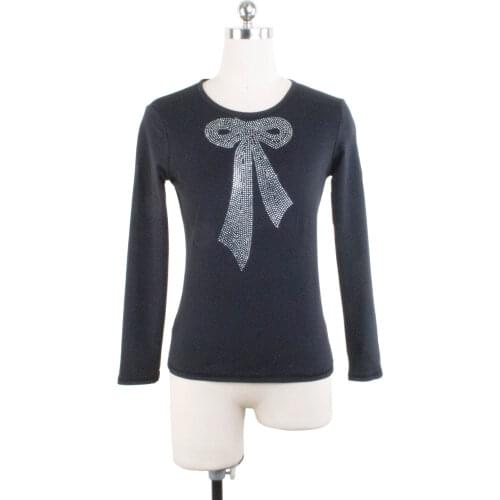 Customized Figure Skating T shirt Tops for Girl Women Adult Training Competition Patinaje Ice Skating Gymnastics warm fleece 6