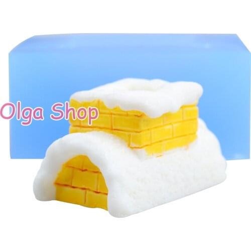 FYL712 44.4mm 3D House Silicone Mold Sugarcraft Candy Chocolate Fondant Polymer Clay Soap Candle Resin Handmade Mould