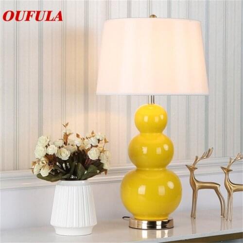 Hongcui Ceramic Table Lamps Desk Luxury Modern Contemporary Fabric for Foyer Living Room Office Creative Bed Room Hotel