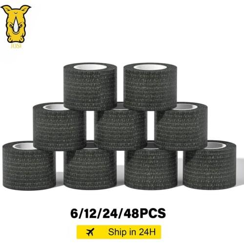 JOSI Disposable Tattoo Grips Cover Tattoo Supplies Cohesive Elastic 6/12/24/48Pcs Tattoo Bandage Tape for Tattoo Machine Grip