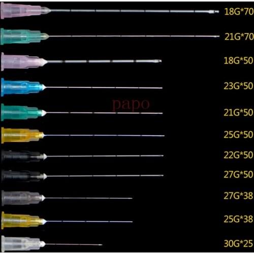Blunt-tip Cannula for filler injection 18G 21G 22G 23G 25G 27G30G uric acid facial filling nose slight blunt needle 2pcs/pack*10