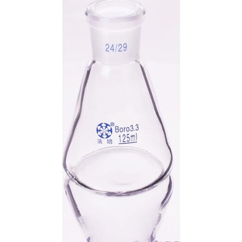 Conical flask with standard ground-in mouth,Capacity 125ml,joint 24/29,Erlenmeyer flask with standard ground mouth