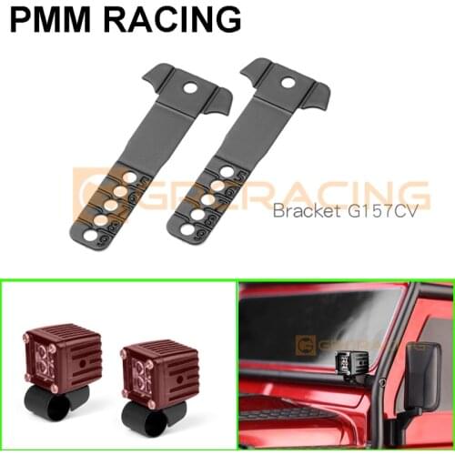 Front bumper spotlight Round rod offset spotlight bracket For 1/10 RC Crawler Car Traxxas TRX4 Defender SCX10 D90 D110 TRX6 G63