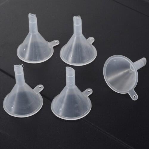 5pcs Mini Liquid Funnel Plastic Clear Straining Funnel For DIY Perfume Diffuser Liquid Filtration Separation Supplies