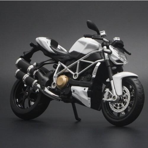 1: 12 Battle Eagle Ducati Simulation Alloy Motorcycle Model Childrens Toy Car With Sound And Light Boys Birthday Gift White