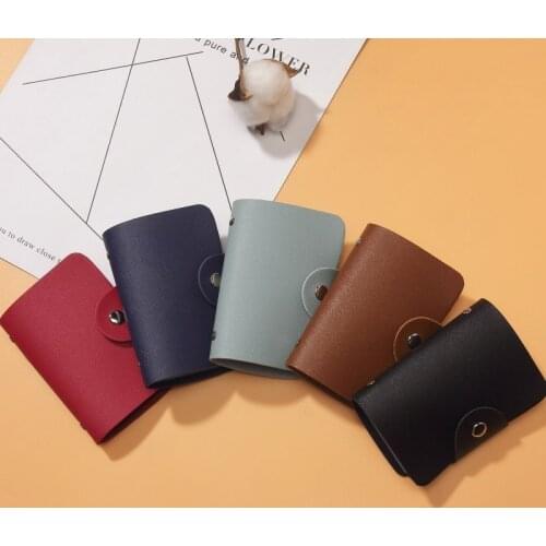 PU Leather 24 Bits Card Case Business Bank Card Holder Men Credit Passport Card Bag ID Passport Card Wallet Photo Album Purse
