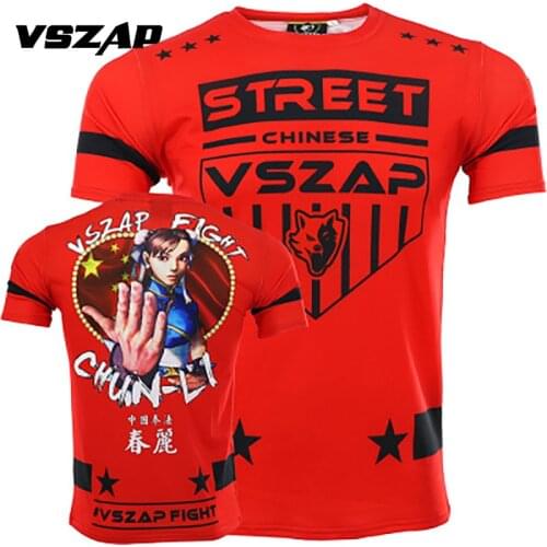 VSZAP Boxing Set Compression Jersey 3D Printing Rashguard KickBoxing Tight Long T-Shirts Trousers Muay Thai MMA Fighting