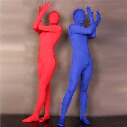 Five Fingers High Elastic Full Coat Zentai Stage Performance Costume One Piece Tights Bodystocking Long Sleeve Bodysuit Leotard