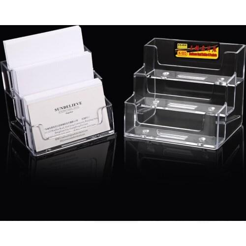 Plastic Exclusive For the Exhibition Desk Shelf Box Storage 1 Pcs Transparent Desktop Business Card Holder
