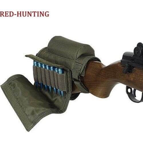 Portable Rifle Stock Pack Hunting Bullet Stock Ammo Pouch Tactical Airsoft Shell Cartridge Holder Pouch