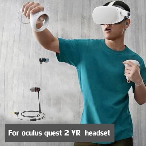 2020 VR Accessories Wired In-ear Gaming Headset Integrated Earphone For Oculus Quest 2 VR Earphone Deep Bass Earbuds For Quest2