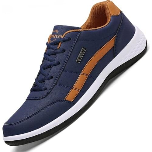 QZHSMY Men's Leather Sneakers