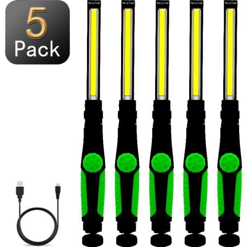 5 Pack 3in1 COB Work Light Rechargeable LED Work Light with Magnetic Base Super Bright Handled Lamp for Car Repair Home