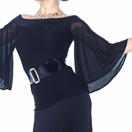 Mesh Ballroom Dance Tops For Ladies Latin Practice Wear Tango Dance Blouse Stage Costume Salsa Dance Wear Dancer Outfits JL2160