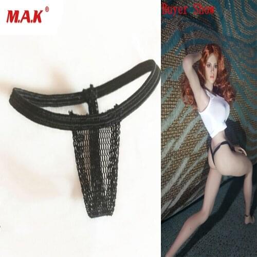 1/6 Female Black Underpants Thong Sexy Mesh Briefs g-string underwear For 12'' PH HT Verycool Body Figures