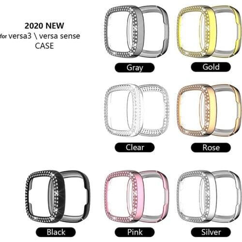 Watch Protective Case for Fitbit versa3/Sense All-Around Protective Bumper Cover Frame Shell for Fitbit versa3/Sense Watch
