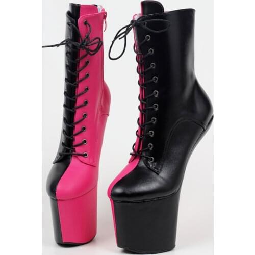 Womens Lady 20CM Platform Heelless Boots Punk Nightclub Queen Dance Shoes Match Colors Sexy Plus Size 34-46 Custom Made