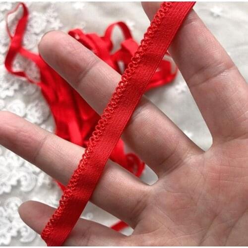10 Meters Elastic Lingerie Lace Trim Flower Stretchy Sewing DIY Appliques Red Lace Fabric For Underwear Bra Material Free Ship