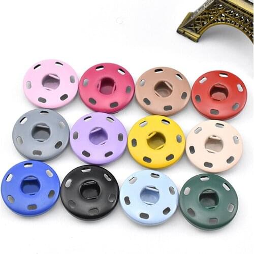 10pcs 10/15mmColorful Button Press Snap Double Sided Metal Dark Buckle For Clothing Sweater Coat Sewing Accessories G1315
