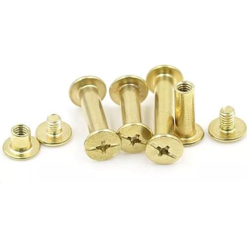 100pcs/lot cross-shaped tactics screw M5 Plate with copper carbon steel Filial-female Knife book furniture rivet