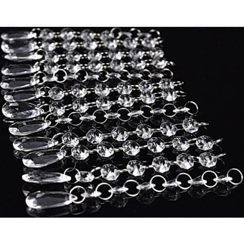 12 Pieces of 17 cm Acrylic Crystal Bead Curtain Garland Chandelier Pendant Chain Pendant Wedding Party Home Christmas Decoration