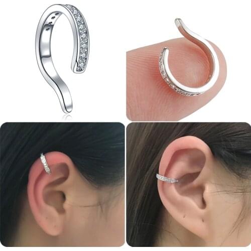 2021 Fashion Punk 1Pc Steel Ear Clip Wrap Earrings Fake Piercing Clip On Cartilage Earring Helix Piercing Body Jewelry Wholesale