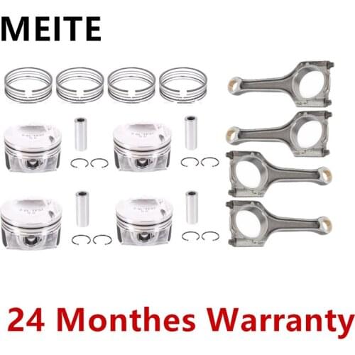 4x Pistons & Piston Rings Connecting Rods Set Φ21mm 82.51mm STD For VW Passat Golf For Audi A3 A4 A5 1.8T 06H107065BK 06J198401F