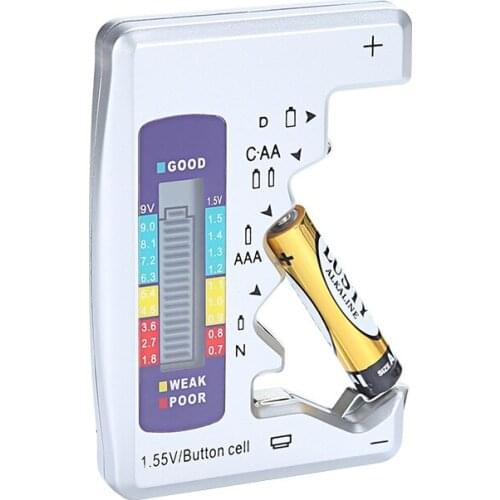 Digital Battery Detector C/D/N/AA/AAA/9V 6F22 Batteries 1.55V Button Cell Battery Tester Universal Battery Capacity Checker