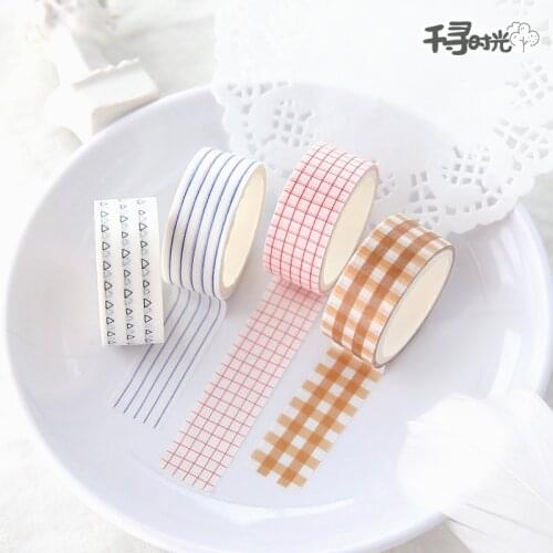 3pcs/pack Multi-color Scrapbooking Decorative Adhesive Tapes Paper Japanese Stationery Sticker Diary DIY