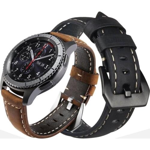 For Samsung galaxy watch 3 45mm Strap Leather watchbands High Quality Sport Bracelet 22mm Watch band For galaxy watch 46mm
