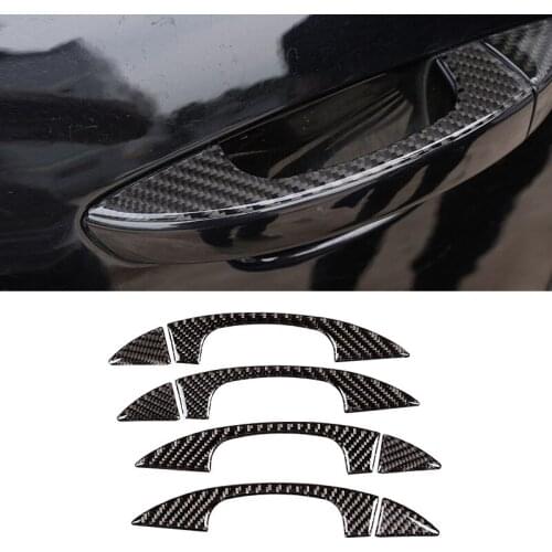 For VW Touareg 2011 2012 2013 2014 2015 2016 2017 2018 Car-Styling Carbon Fiber Exterior Door Handle Sticker Cover Trim