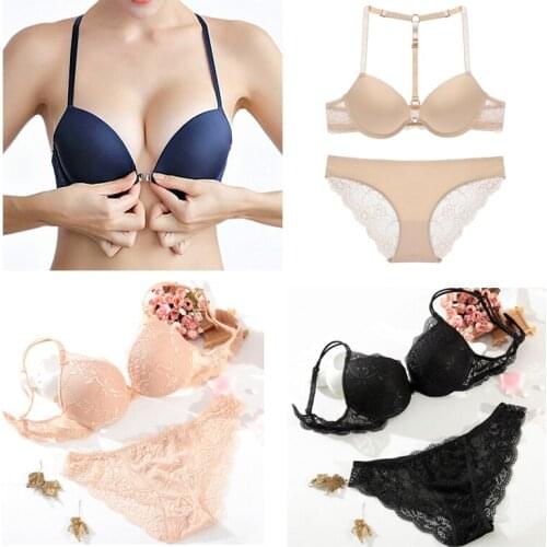Sexy Lace Bra Sets Women Seamless Embroidery Bralette Underwire Breathable Underwear Lingerie Set for Ladies Girls Bra and Panty