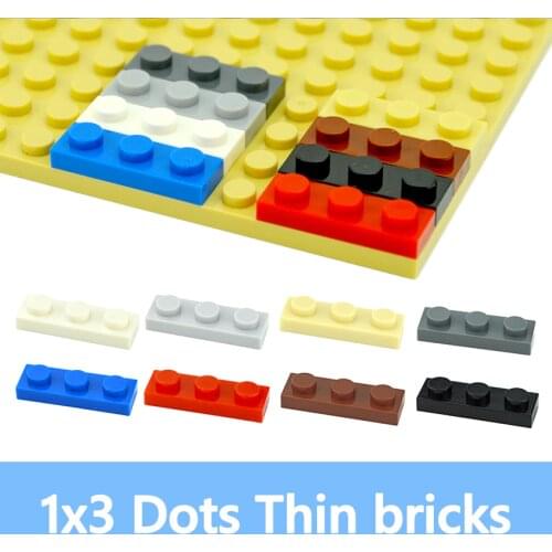 DIY Building Blocks 100PCS 1*3 Dots Thin Figures Bricks 1x3 Dots Educational Creative Size Compatible With 3623 Toy for Children