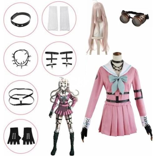 Costume Miu Iruma Cosplay Wigs Danganronpa V3:Killing Harmony Women Sailor Suit Halloween Carnival Uniform Sets Free Accessories