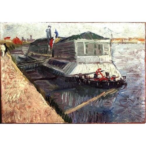Hand Painted Oil paintings Vincent Van Gogh Canvas art Bathing Float on the Seine at Asnieres High quality home decor