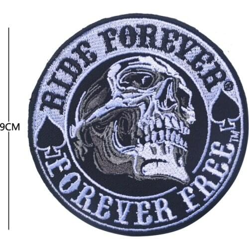 Spade Skull Outlaw Anarchy EMBROIDERED Biker Patch Clothing LIVE FREE RIDE FREE forever Patch for Biker Jacket Vest Back