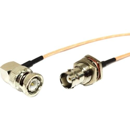 New BNC Male Plug Right Angle Switch BNC Female bulkhead pigtail cable RG316 Wholesale Fast Ship 15CM 6" Adapter