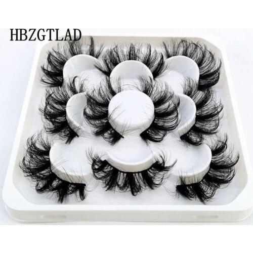 NEW 5 Pairs 15-25mm Fake Eyelashes 100% Mink Eyelashes Mink Lashes Natural Dramatic Volume Eyelashes Extension False Eyelashes