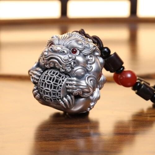 New Retro Style Silver Handle Pieces Paixiu Responsive Handicrafts Men' Jewelry Lucky Ornaments Car Small Pendant