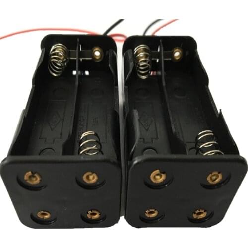 Wholesale 4XAA battery holder 4AA battery box 4XLR06 battery case 6V battery shell back to back with 6''leads,200pcs/lot