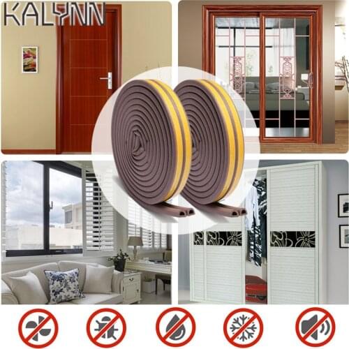 Useful 5m/10m Self-Adhesive D Type Doors Windows Foam Seal Strip Soundproofing Collision Avoidance Rubber Sealing Strips Sticker